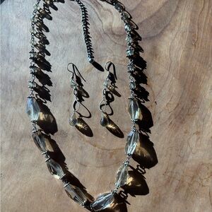 Elegant Silver Necklace and Earring Set